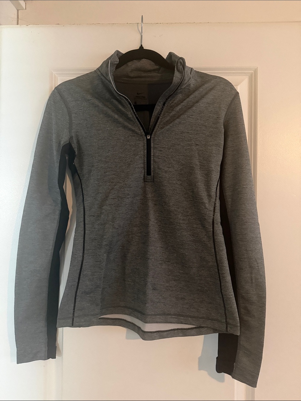 Nike Pro Women's Gray Quarter-Zip Sweater Pullover